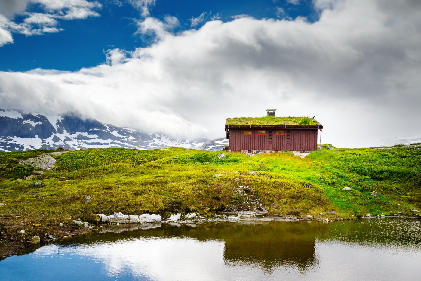 øde, primitiv hytte ute i naturen