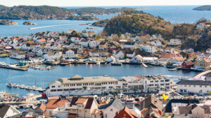 Oversiktsbilde av Kragerø by